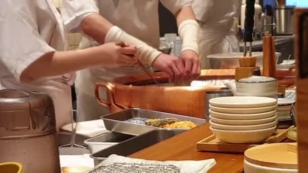 Osaka Japan Mai 2023 Frische Tempura Frittiert Koch Offene Küche — Stockvideo
