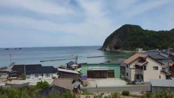 Kami Hyogo Japonsko Květen 2023 Shibayama Nádraží Oceán Moře Hora — Stock video