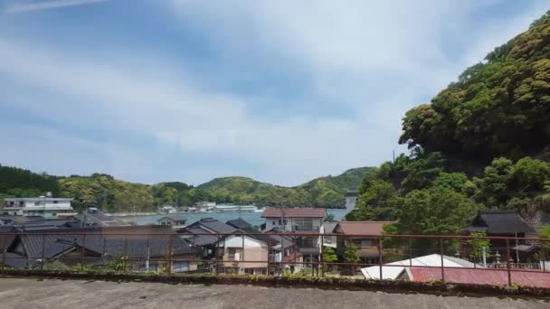 Kami Hyogo Japonsko Květen 2023 Shibayama Nádraží Oceán Moře Hora — Stock video