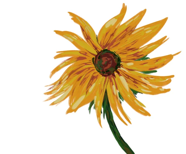 Girasol Vincent Van Gogh Pintura Impresionista Ilustración Sol Flor Estilo —  Fotos de Stock
