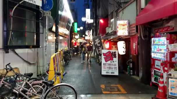 Osaka Japón Mayo 2023 Dotonbori Comercial Shopping Restaurante Street Roof — Vídeos de Stock