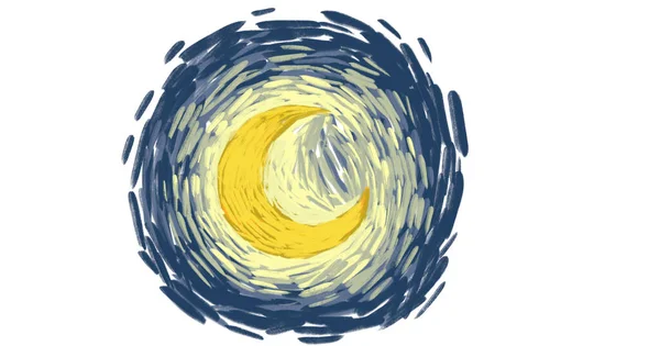 Elemento Nocturno Estrellado Ilustración Pintura Vincent Van Gogh Estilo Cielo —  Fotos de Stock