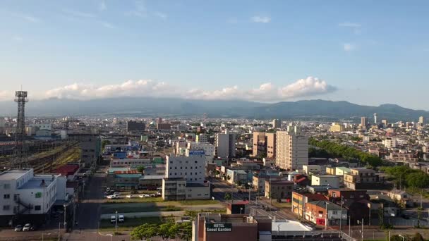 Hakodate Japão Jun 2023 Vista Cidade Com Paisagem Montanhosa Cidade — Vídeo de Stock