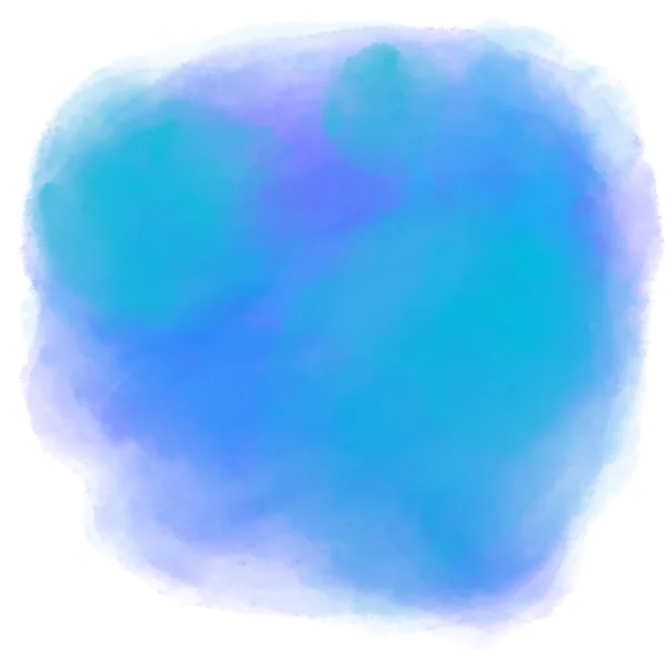 Blå Kallt Hav Vatten Ton Akvarell Bubbla Pensel Målning Textur — Stockfoto