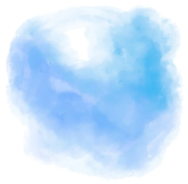 Blå Kallt Hav Vatten Ton Akvarell Bubbla Pensel Målning Textur Royaltyfria Stockfoton