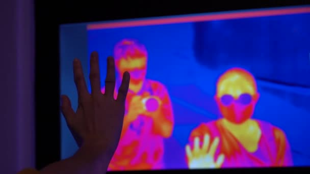 Ekran Termograficzny Wyświetlacz Technologii Kamer Wykrywających Ciepło — Wideo stockowe