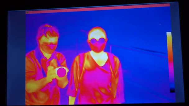 Thermograhy Οθόνη Οθόνη Τεχνολογίας Κάμερα Ανίχνευσης Θερμότητας — Αρχείο Βίντεο