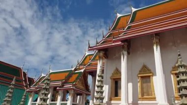 Bangkok, Tayland 14 Ekim 2023 Wat Benchamabophit Mermer Tapınağı Tayland eski şehir bölgesi güzel Budist mimari manzarası
