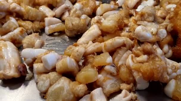 Œufs Calmar Frits Thaïlande Street Food Plat Local Thaïlandais — Video