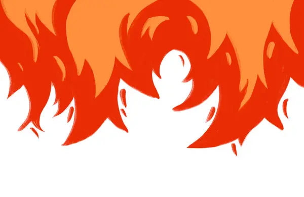 Red Hot Chili Brennendes Feuer Hintergrund Hand Malerei Cartoon Illustration Stockbild