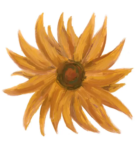 Sonnenblumen Ölgemälde Impressionismus Pinsel Vincent Van Gogh Stil Sommer Blumen Stockfoto