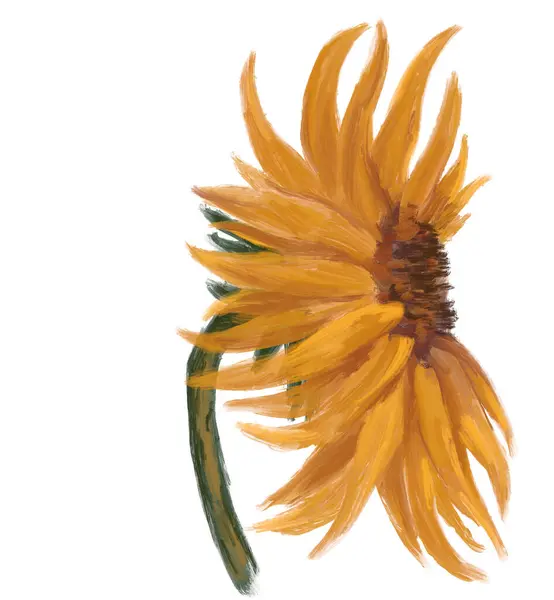 Sunflower Ελαιογραφία Ιμπρεσιονισμός Βούρτσα Vincent Van Gogh Στυλ Καλοκαιρινά Λουλούδια Royalty Free Εικόνες Αρχείου