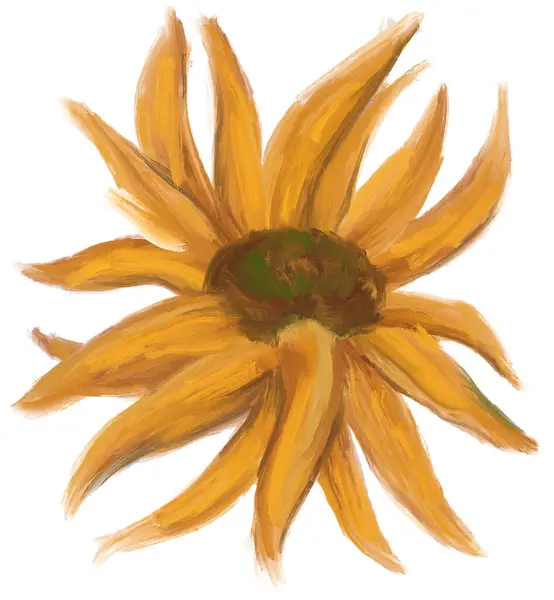 Sunflower Ελαιογραφία Ιμπρεσιονισμός Βούρτσα Vincent Van Gogh Στυλ Καλοκαιρινά Λουλούδια Royalty Free Φωτογραφίες Αρχείου