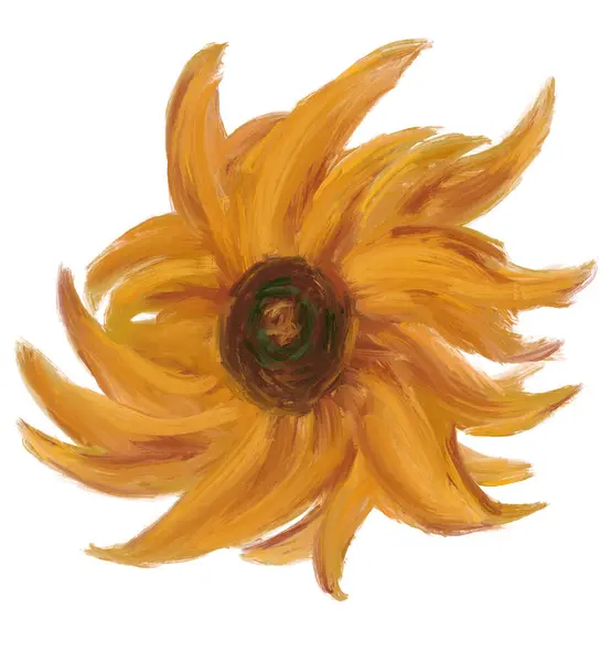 Sonnenblumen Ölgemälde Impressionismus Pinsel Vincent Van Gogh Stil Sommer Blumen Stockbild
