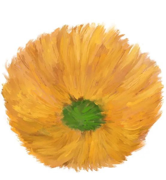 Pictura Ulei Floarea Soarelui Impresionism Perie Pentru Ochelari Soare Stil Imagine de stoc