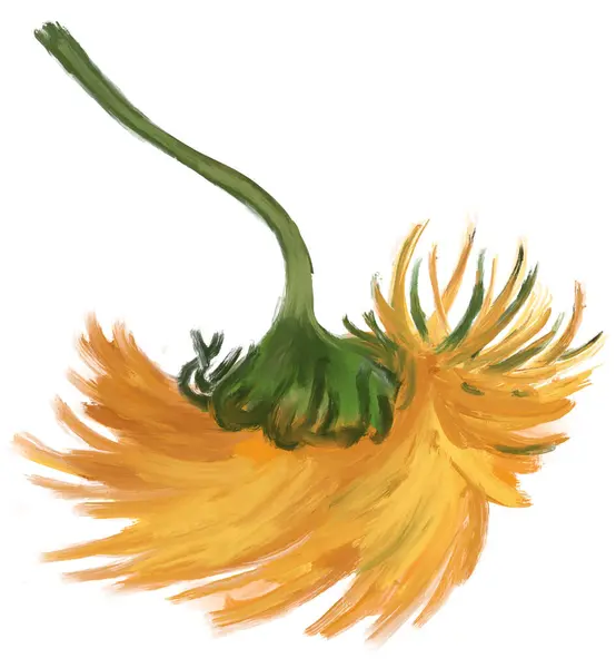 Pictura Ulei Floarea Soarelui Impresionism Perie Pentru Ochelari Soare Stil fotografii de stoc fără drepturi de autor