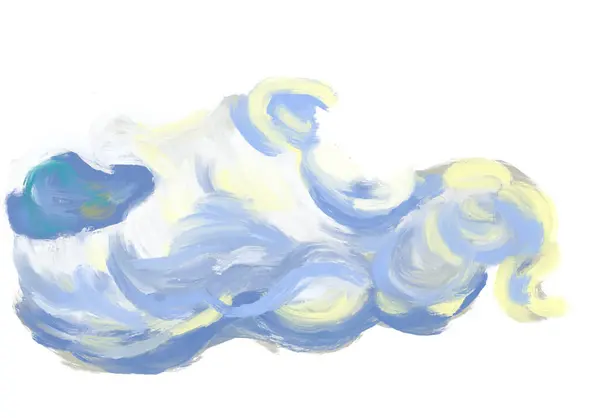 Vincent Van Gogh Tarzı Buğday Tarlası Gökyüzü Yağlı Boya Elementi - Stok İmaj