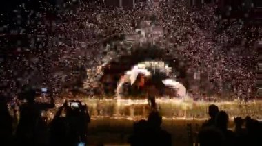 Tayland Sahili 'ndeki yangın gösterisi heyecan verici 4k