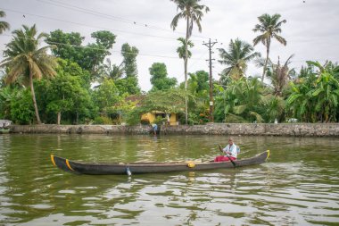 Alappuzha Alleppey Kerala 'daki köylülerin günlük yaşamları