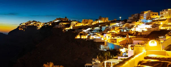 Toller Abendblick Auf Die Insel Santorin Malerischer Sommersonnenuntergang Berühmten Griechischen — Stockfoto