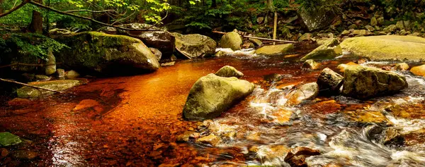 stock image Beautiful Mumlavsky waterfall during summer in Harrachov, Giant Mountains, Czech republic