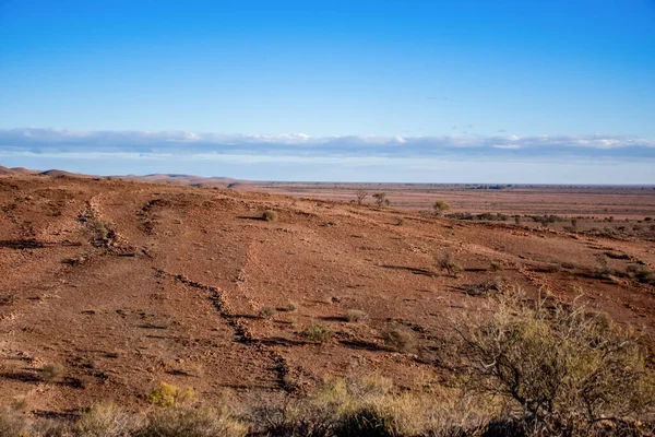 Australian outback landscape nature. View from Mundi Mundi Lookout near Broken Hill, Outback NSW, Australia