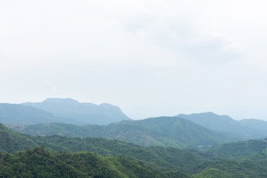 Solmuş sisli güzel bir dağ tabakası..