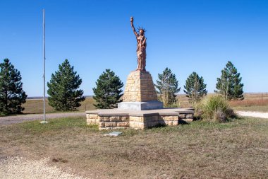 Harlan Kansas yakınlarındaki Mini Özgürlük Heykeli. Yüksek kalite fotoğraf