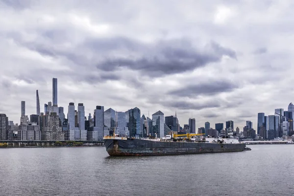 Scenic View New York Manhattan Skyline Seen Hudson River Edgewater — Foto Stock