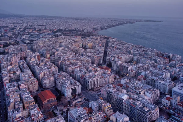 Flygfoto Över Staden Thessaloniki Thessaloniki Greklands Näst Största Stad Och — Stockfoto