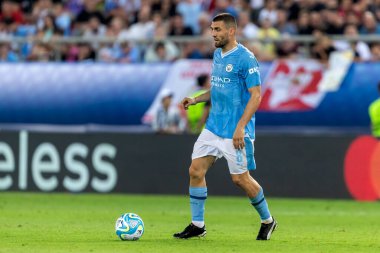 Atina, Yunanistan - 16 Ağustos 2023: Manchester City Mateo Kovaciç 'in oyuncusu Manchester City ile Sevilla arasında oynanan UEFA Süper Kupa Finali' nde eylem halinde.