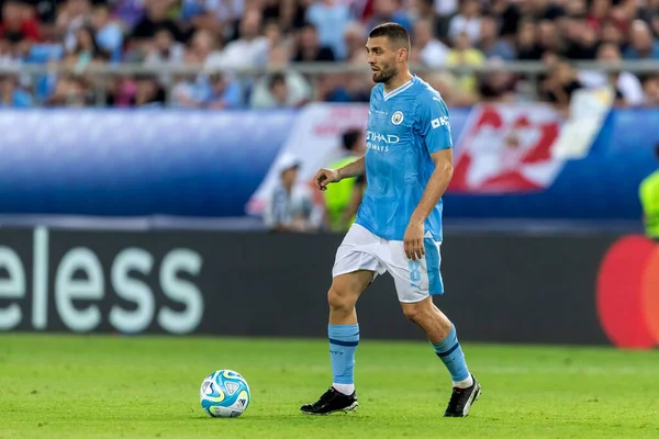 Atina, Yunanistan - 16 Ağustos 2023: Manchester City Mateo Kovaciç 'in oyuncusu Manchester City ile Sevilla arasında oynanan UEFA Süper Kupa Finali' nde eylem halinde.