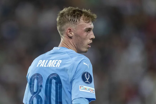 Athens Greece August 2023 Player Manchester City Cole Palmer Action — Stock Photo, Image