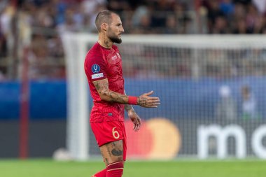 Atina, Yunanistan - 16 Ağustos 2023: Nemanja Gudel 'in Oyuncusu