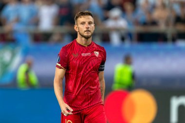 Atina, Yunanistan - 16 Ağustos 2023: Manchester City ile Sevilla arasında oynanan UEFA Süper Kupa Finali 'nde İvan Rakitiç' in oyuncusu