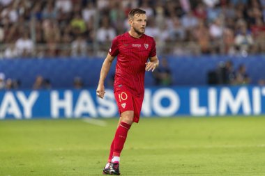 Atina, Yunanistan - 16 Ağustos 2023: Manchester City ile Sevilla arasında oynanan UEFA Süper Kupa Finali 'nde İvan Rakitiç' in oyuncusu