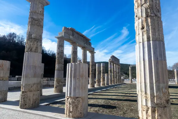 Vergina Grækenland Januar 2024 Aigai Paladset Efter Års Restaurering Slottet - Stock-foto