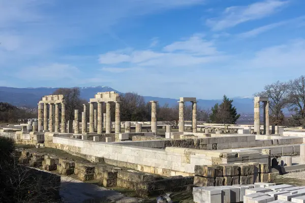 ギリシャのヴェルギナ 2024年1月5日 16年間の修復を経て エイガイの宮殿 宮殿はアレクサンダー大王がマケドニア人の王に戴冠した場所です ストック写真