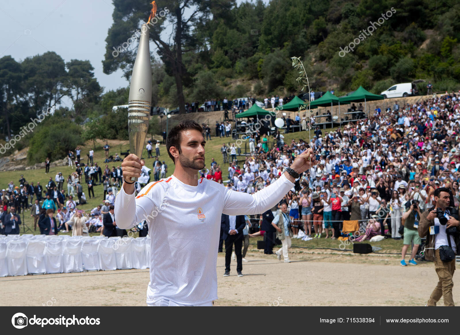 Olympia Griechenland April 2024 Olympische Flammenentzündung Für Die