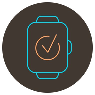 Akıllı işaretleme çizgisi simgesi. Yuvarlak arkaplanda iki renk simgesi