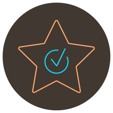 Yıldız işaret çizgisi simgesi. Yuvarlak arkaplanda iki renk simgesi