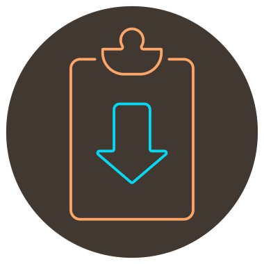 Pano satırı simgesi indir. Yuvarlak arkaplanda iki renk simgesi