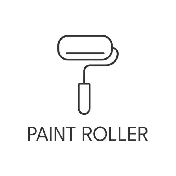 Paint Roller Icon Outline Real Estate Simple Vector Illustration — Stock Vector