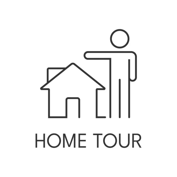 Tour Accueil Icône Contour Immobilier Illustration Vectorielle Simple — Image vectorielle