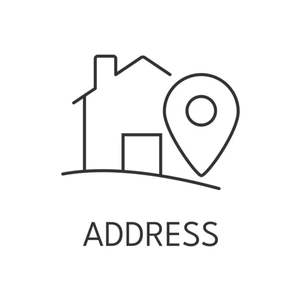 Address Icon Outline Real Estate Simple Vector Illustration — Stock Vector