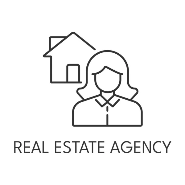 Real Estate Agency Icon Outline Real Estate Simple Vector Illustration — Stock Vector