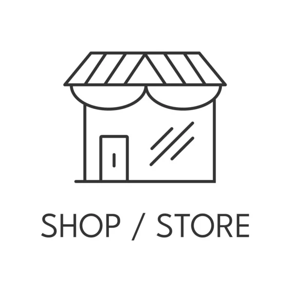 Tienda Esquema Icono Tienda Bienes Raíces Simple Vector Ilustración — Vector de stock