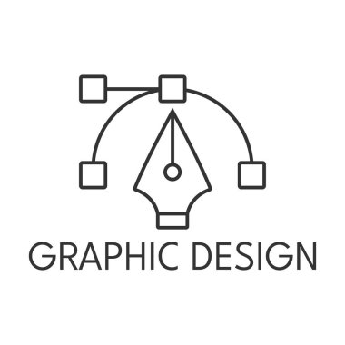 Beyaz arkaplanda grafiksel tasarım ince çizgi simgesi