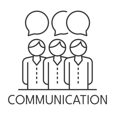 Beyaz arkaplanda takım çalışması ince çizgi simgesi