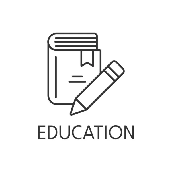 Education Thin Line Icon White Background — Stock Vector